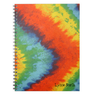 Caderno Espiral Fundo do olhar da tintura do laço, personalizado
