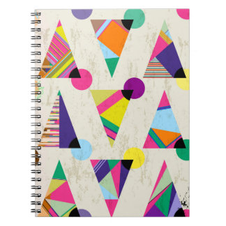Caderno Espiral fundo do padrão do triângulo sem descontinuidades,