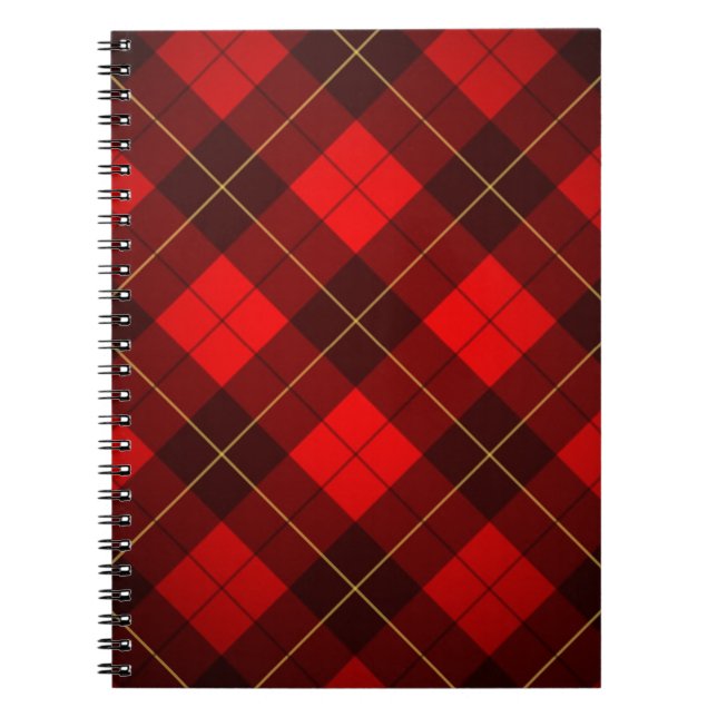 Caderno Espiral Fundo do tartan de Wallace (Frente)