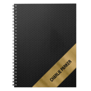 Caderno Espiral Fundo Dourado Black Hole Metal