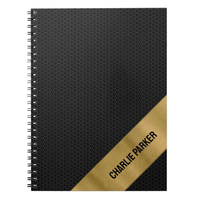 Caderno Espiral Fundo Dourado Black Hole Metal (Frente)