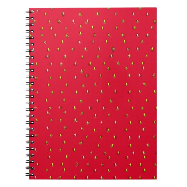 Caderno Espiral Fundo engraçado de morango vermelho (Frente)