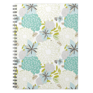Caderno Espiral Fundo floral