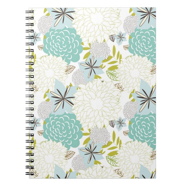 Caderno Espiral Fundo floral (Frente)