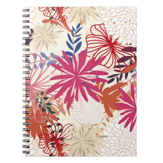 Caderno Espiral Fundo floral 3 (Frente)