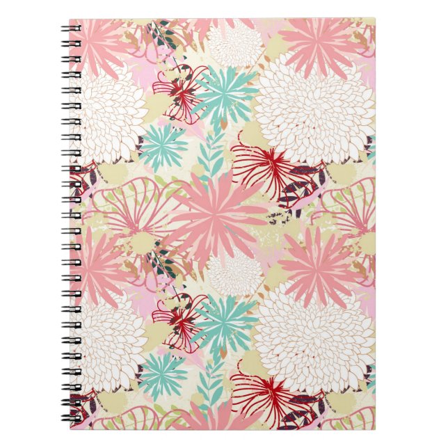 Caderno Espiral Fundo floral 4 (Frente)