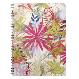 Caderno Espiral Fundo floral 6
