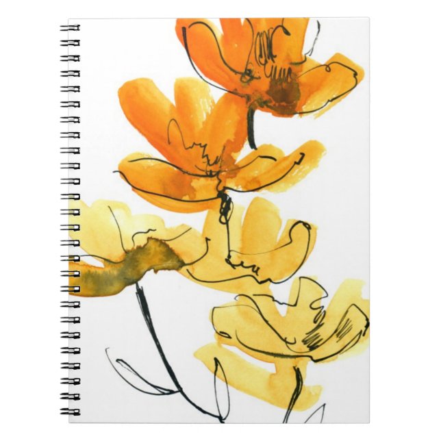 Caderno Espiral Fundo floral abstrato (Frente)