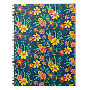 Caderno Espiral Fundo Floral Belo Design-46566