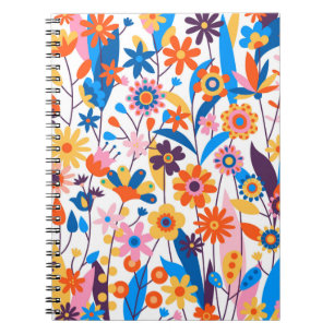 Caderno Espiral Fundo Floral Multicolor Exótico-32939