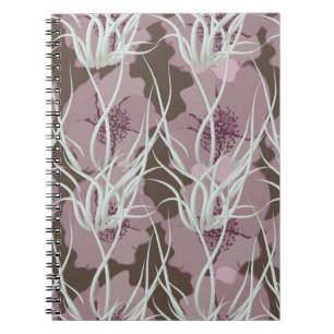 Caderno Espiral Fundo floral sem costura, padrão sem costura, 