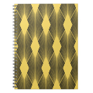 Caderno Espiral fundo geométrico abstrato. Art Deco ilustres