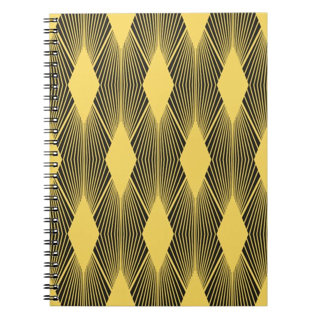 Caderno Espiral fundo geométrico abstrato. Art Deco ilustres (Frente)