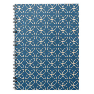 Caderno Espiral Fundo geométrico e estiloso com estilo retrô.