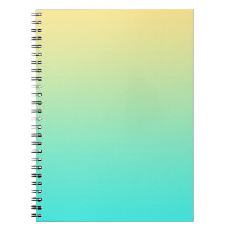 Caderno Espiral Fundo Gradiente Pastel Turquesa Amarelo