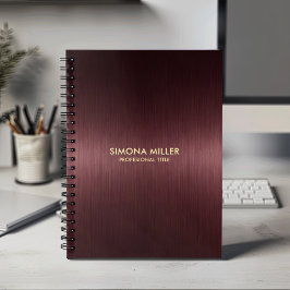 Caderno Espiral Fundo Metálico Vermelho Escuro