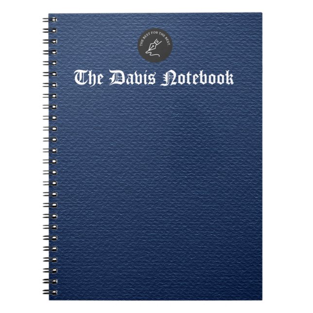 Caderno Espiral Fundo Minimalista Texturizado Azul Profundo (Frente)