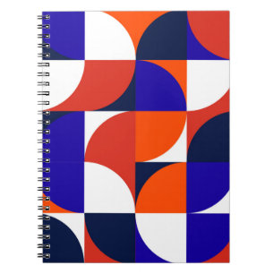 Caderno Espiral Fundo mural geométrico. Com moderno e vibrante