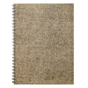 Caderno Espiral Fundo natural de linho, ensacamento, bege