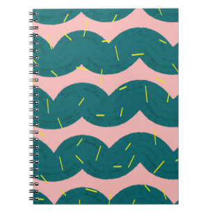 Caderno Espiral fundo ondulado do cacto