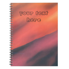 Caderno Espiral fundo rasgado abstrato laranja vermelho Borgonha