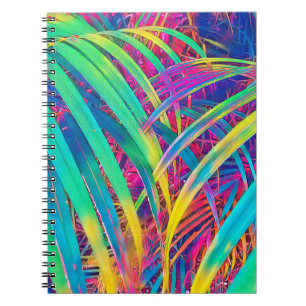 Caderno Espiral Fundo tropical de textura de folha de palma. Palm