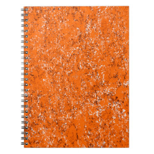 Caderno Espiral Fundo verde-escuro. Cor de laranja branco preto o