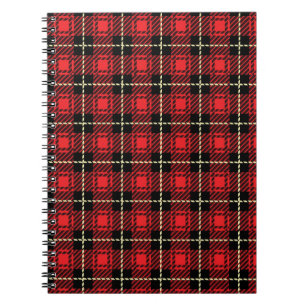 Caderno Espiral Fundo vermelho da xadrez
