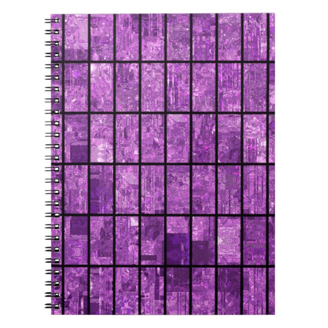 Caderno Espiral Fundo violeta brilhante abstrato com glos (Frente)