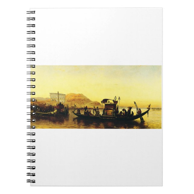 Caderno Espiral Funeral de uma múmia no Nilo por Frederick Arthur (Frente)