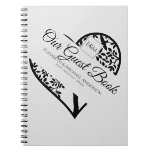 Caderno Espiral Funeral Memorial de Casamento do Livro da Árvore 