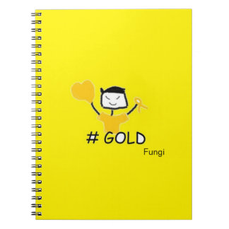 Caderno Espiral Fungos #Dourado