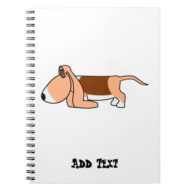 Caderno Espiral Funny Bassett hound car argon personalizado (Frente)