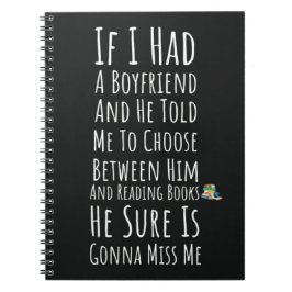 Caderno Espiral Funny Book Reader For Her Teen Girls Women Reading