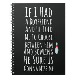 Caderno Espiral Funny Bowling Gifts For Women Bowler Girls Team