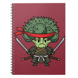 Caderno Espiral Funny Broccoli Samurai Warrior Japanese Art Illust