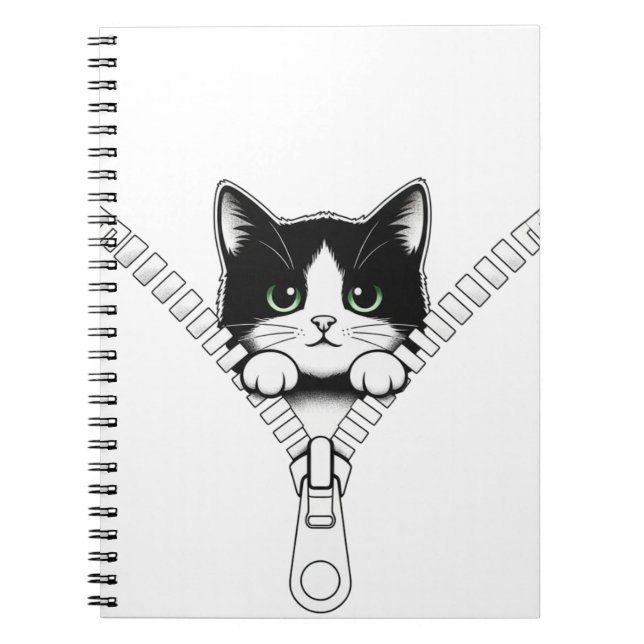 Caderno Espiral Funny Cat Kitten Peek  (Frente)