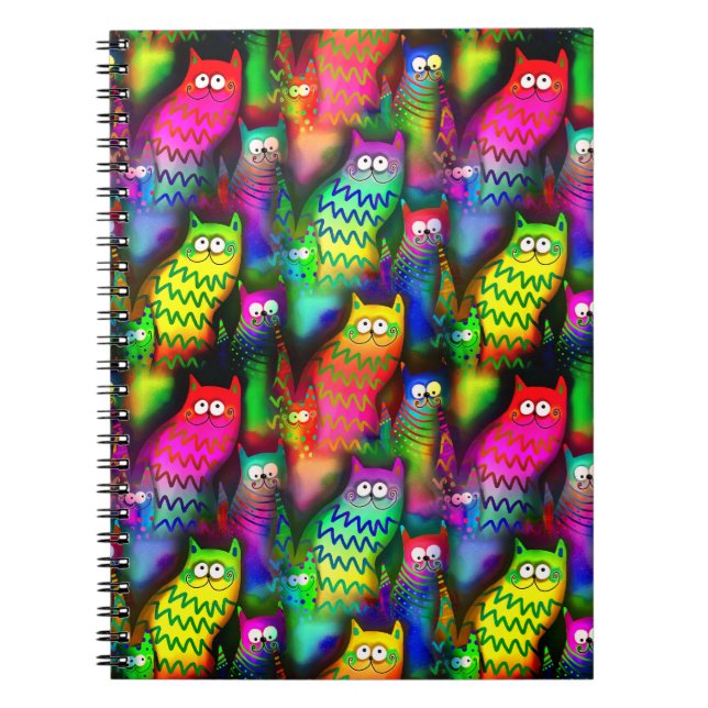 Caderno Espiral Funny Cats Pattern-54578 (Frente)