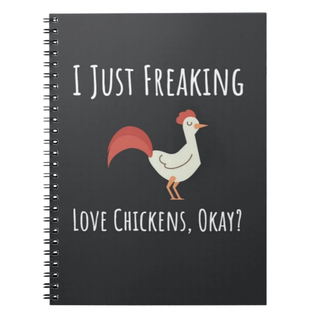 Caderno Espiral Funny Chicken Gifts Humor Hilarious Joke Humorous (Frente)