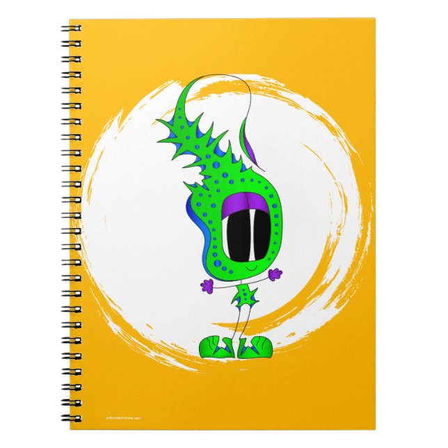 Caderno Espiral Funny, Colorful, Quirky, Cartoon Character (Frente)