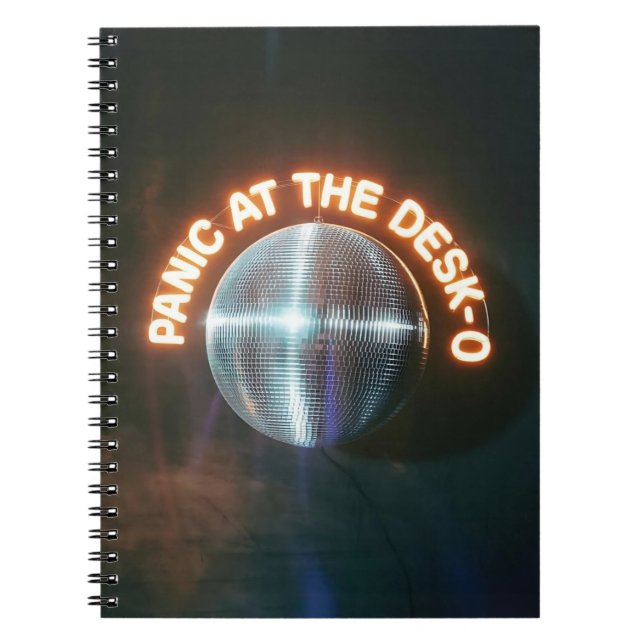Caderno Espiral Funny Coworker Gift - Panic at the Desk Disco Ball (Frente)