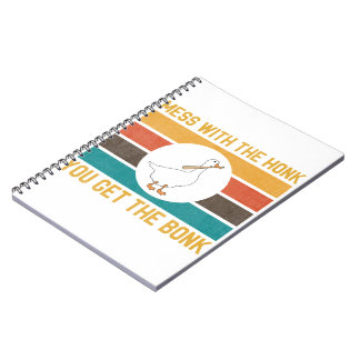 Caderno Espiral Funny Goose Mess With The Honk You Get The Bonk