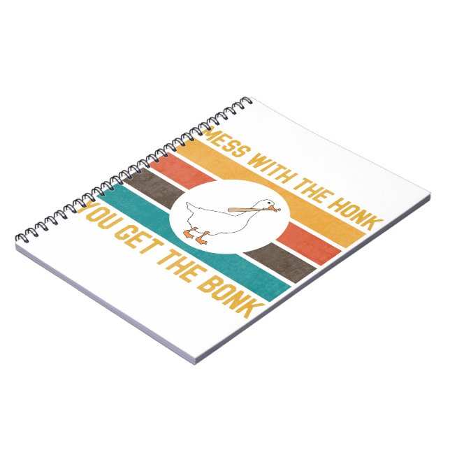 Caderno Espiral Funny Goose Mess With The Honk You Get The Bonk (Left Side)