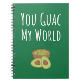 Caderno Espiral Funny Guacamole Gifts Green Avocado Cute Fruit Pun