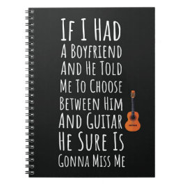 Caderno Espiral Funny Guitarist Gifts For Women Girl Music Lover