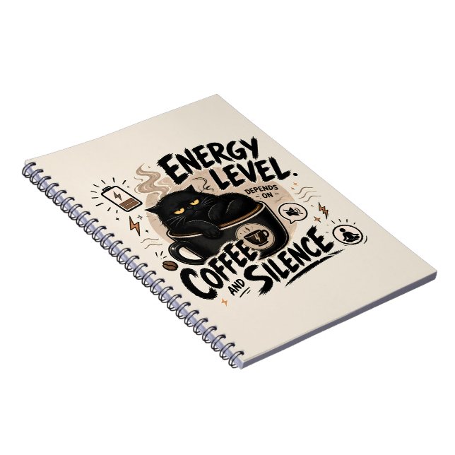 Caderno Espiral Funny Introvert Black Cat Notebook (Lado Direito)
