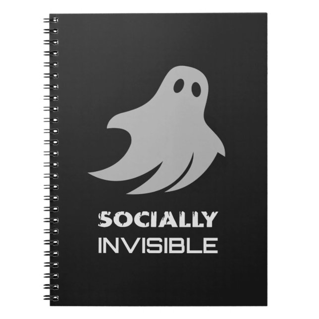 Caderno Espiral Funny Introvert Spooky Ghost (Frente)