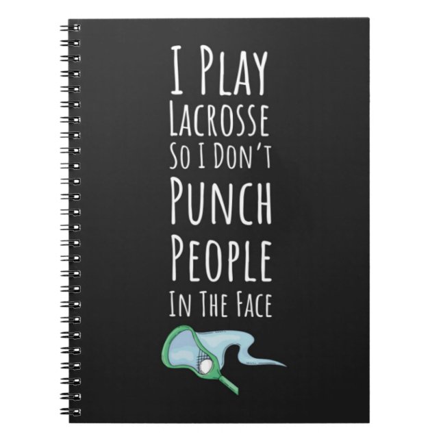Caderno Espiral Funny Lacrosse Themed Gift High School College Lax (Frente)