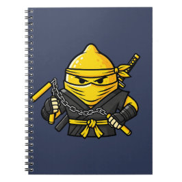 Caderno Espiral Funny Lemon Shinobi Ninja Nunchucks Illustration