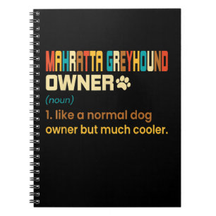 Caderno Espiral Funny Mahratta Greyhound Vintage Retro Cachorro Pa